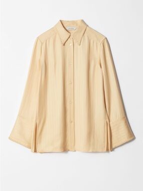 And other stories light yellow jacquard shirt
